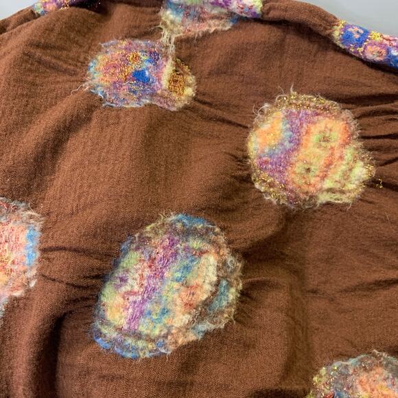 KAPITAL Brown Multi Color Sugar Skull Wool Scarf - Picture 9 of 9